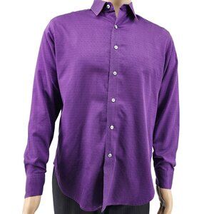 Robert Graham Mens Purple Textured Long Sleeve Button-Up Shirt